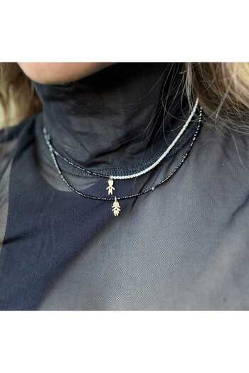 ohmygod jewelry 925 Argint Colier cu spinel negru argint 925, charm baietel