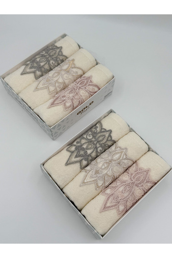 AYHANHOME 2 Pack Boxed Guipure Embroidered Dowry Gift 30X50 Kitchen Towel Set