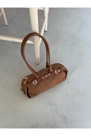 Senza Vedere Mery Suede Baguette Shoulder Bag