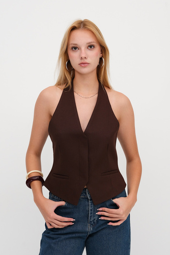 Addax Hidden Button Vest Y7602