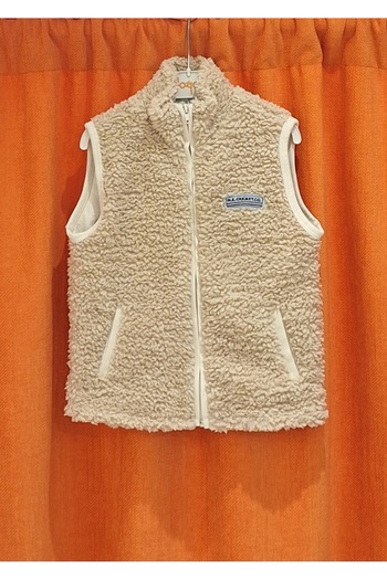 Edelweiss Plush Vest with Thick Collar and Combed Cotton Lining