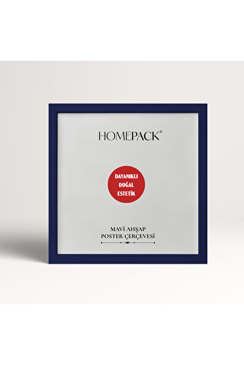 HOMEPACK 20X20 cm Blue Wooden Framed Poster Frame, 3 Pieces Blank Frame, Blue-Frame-20X20