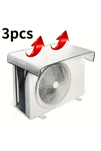 Choice 3pc 95x46cm Rainproof And Temperature Reducing Air Conditioning Cover, Waterproof, Sun Proof And Hea