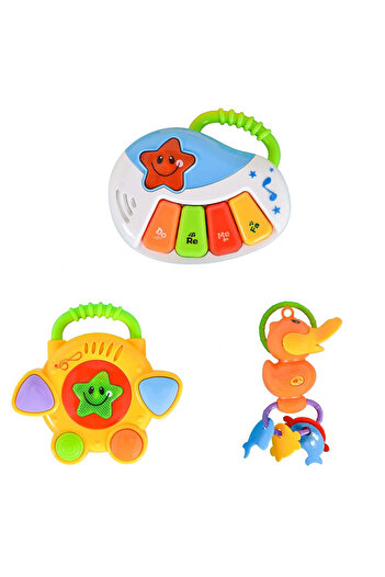 Moni Baby Rock Star Musical and Rattle Toy Set with Teething Rings
