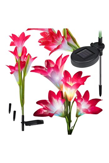 Other Solar LED Light (Set of 2, 76 cm, Lily Flowers, Sensor, GoGarden Garden Lights)