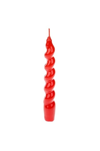 SHOPIENS Shopiens® Spiral Candlestick Candle, Red, 18 cm