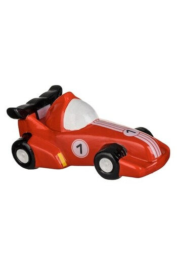 SHOPIENS Piggy Bank Clay Racing Car Red with Bottom Opening 20x11cm