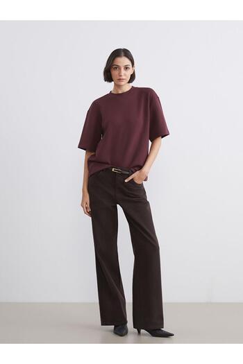 LC Waikiki Beli Kemerli Wideleg Women's Jean Trousers (W5)