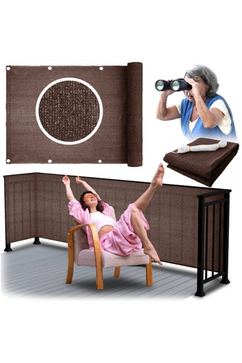 Other Balcony cover, terrace mat, balcony fence, brown mesh 0.8x5 m GoGarden