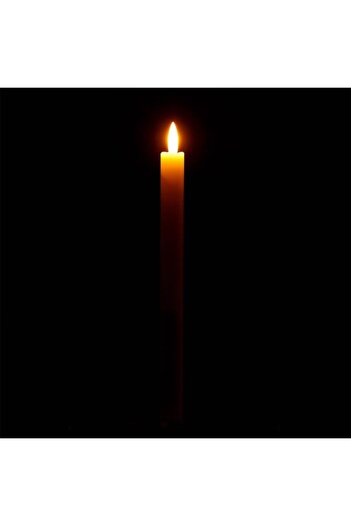 SHOPIENS Set 2 LED Candlestick Candles Shopiens, white model with flickering flame, 2 x 25.5 cm