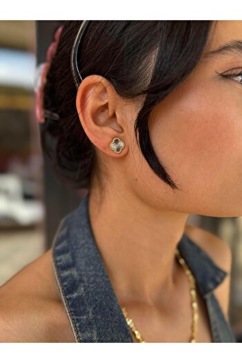 neslyaccessories Double Color Vip Series Clover Motif Earrings