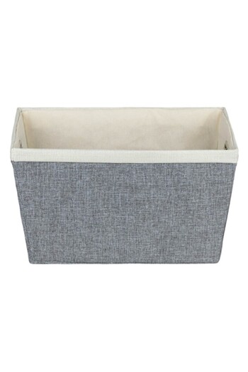 SHOPIENS ® Storage Basket with Metal Handles, Beige/Grey, 21x22x16 cm