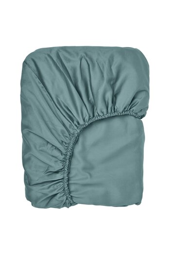 IKEA NATTJASMIN Fitted Sheet, blue-green, 160 x 200 cm