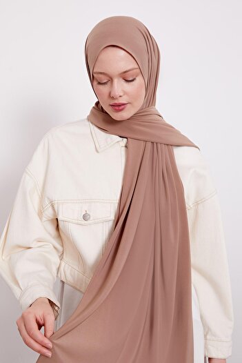 Levidor A.Kahve Düz Sandy Shawl