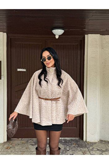 Friday Mood Women's Belt Detailed Poncho