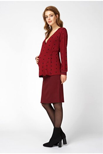 Queen Mum Queen Mum polka dot maternity and nursing blouse, M