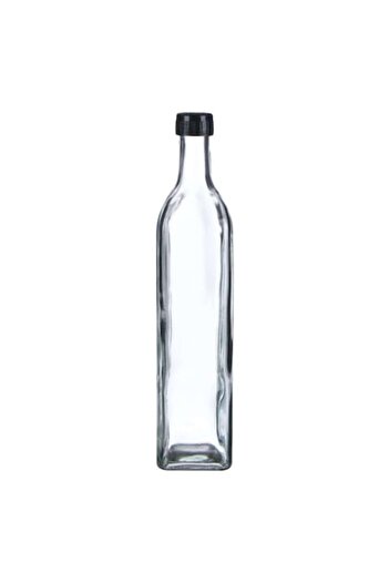 SHOPIENS Shopiens® glass oil container with black plastic screw cap and drain spout