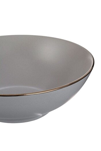 SHOPIENS Bol 1L Ceramic Gri Ø21cm Adanc Pentru Supe Salate Sau Servire