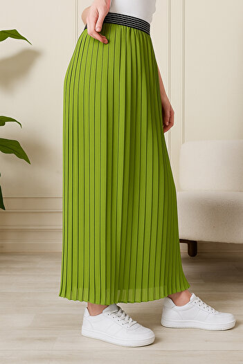 AVVER Women's Pleated Lined Chiffon Skirt