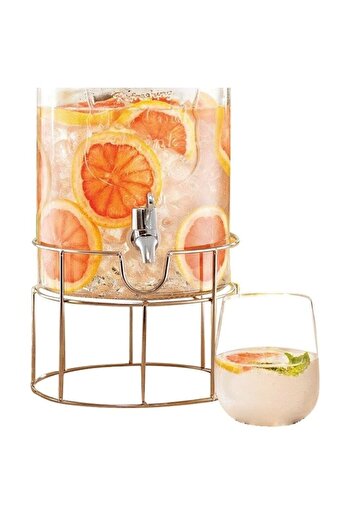 SHOPIENS ® Metallic Support for Water Container with Tap, Golden, 18 x 18 cm