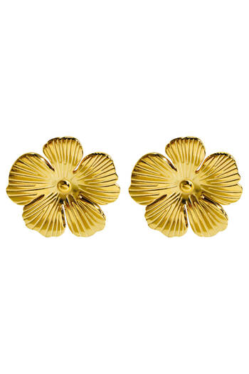 Inovius - Sunlit Bloom Earrings, 18K Gold Plated Steel - 90442-0