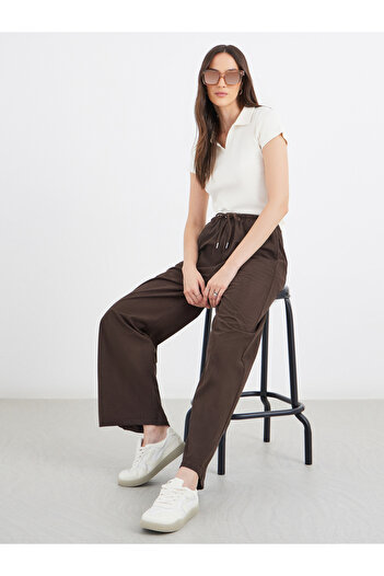 Styli Coffee Brown Drawstring Relaxed Fit Trousers