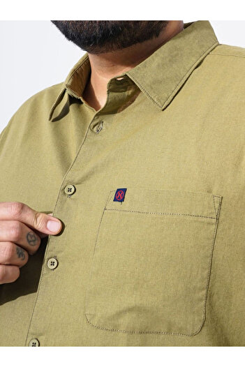 HardSoda By Styli Plus Men Olive Regular Fit Casual Shirt
