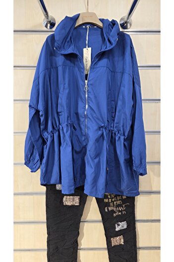 Park Moda Raincoat Windbreaker Plain Pattern Zippered