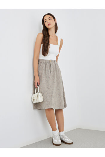 Take Two By Styli Solid A-Line Midi Skirts