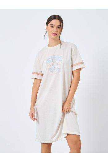 Styli Newport Graphic Stripe Print Sleep T-Shirt Dress