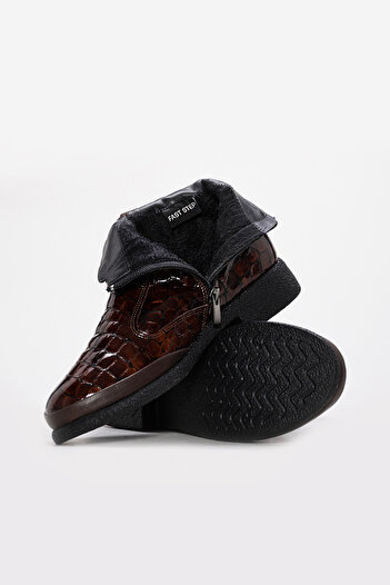 Ayakkabıhane Quality Genuine Crocodile Leather Brown Women's Classic Boots Ah0821719261668359