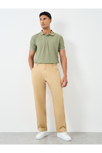 Styli Men Oversized Trousers with Turn-Up Detail Hem