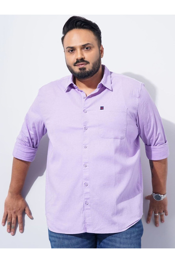 HardSoda By Styli Plus Men Purple Regular Fit Casual Shirt
