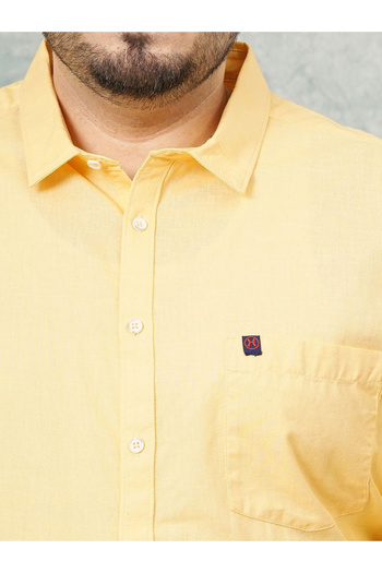 HardSoda By Styli Plus Men Yellow Regular Fit Casual Shirt