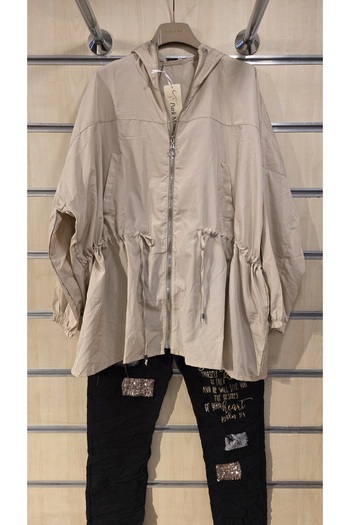 Park Moda Raincoat Windbreaker Plain Pattern Zippered
