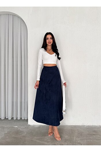 Gugus FUSTA LUNGĂ DE PIELE DE CAPRĂ PENTRU FEMEI MODEL FLARE/MEVLANA 90 CM LUNGIME COMPLETĂ