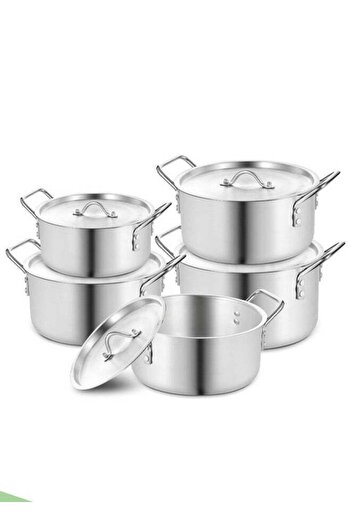 Cady One Cadi One Aluminum Pots Set with Non-Stick Surfaces and Heat-Insulated Handles, 10 Pieces (16-18-20-2