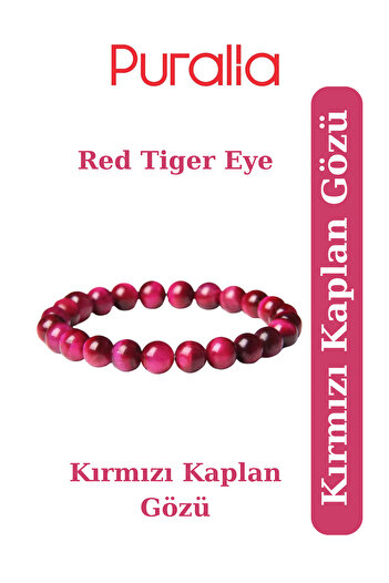 Puralia Natural Stone Red Tiger Eye Bracelet