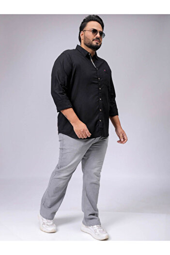 HardSoda By Styli Plus Men Black Regular Fit Casual Shirt