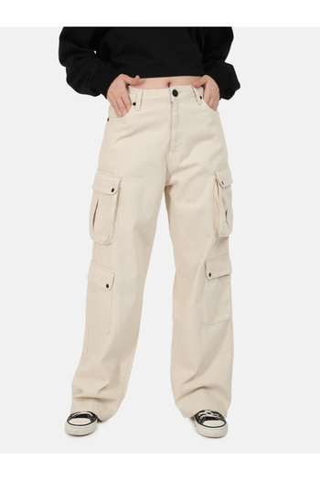 Bene Kleed By Styli Women High Rise Relaxed Fit Cargo Jeans