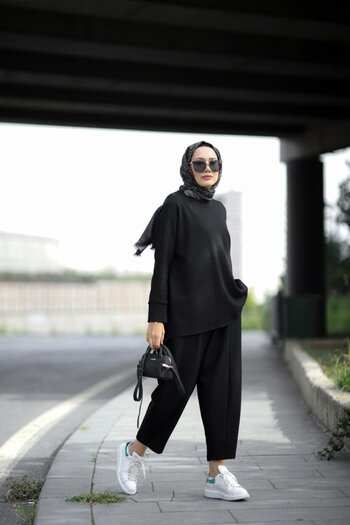 NS Moda Hijab Xena Women's Black Model-524