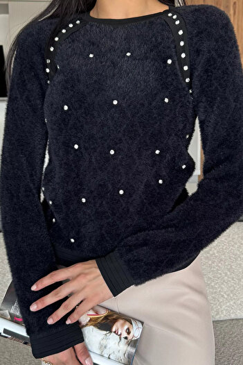julude Black Stone Soft Knit Sweater (Available in Sizes S, M, L)