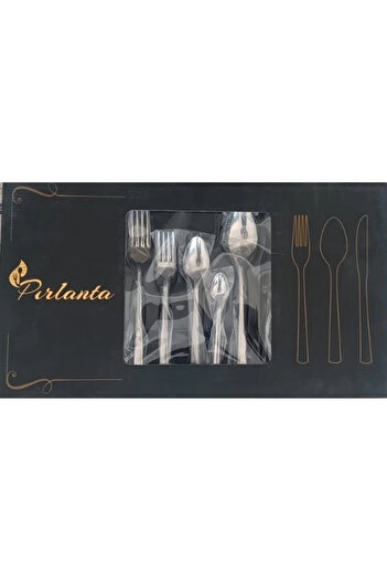 ÇERÇİCİ Diamond 30 Piece 6-Person Cutlery Set 30 Piece Boxed Gift Dowry Set