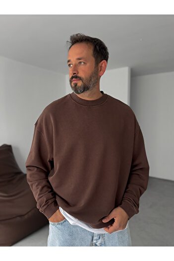 BYBASICMAN Coffee Washed Basic Sweatshirt Df-2065