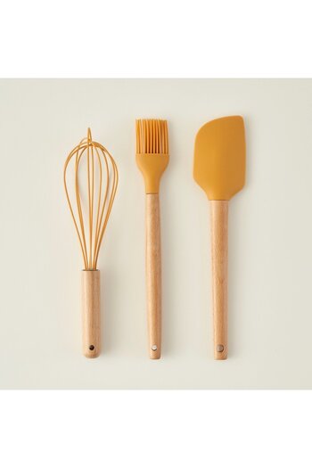 Bella Maison Olivia 7 Piece Serving Utensil Set Mustard