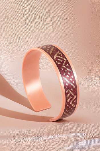 OSMANLI GÜMÜŞ Women's Copper Bracelet - Eve Model Special Edition Metal Box and Quartz Stone