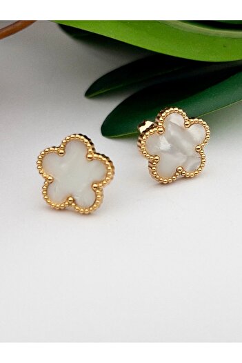 Siya Silver Non-Tarnish Steel Minimal Nail Model Clover Earrings - 1.3 cm 4 Color Options