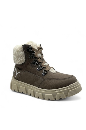 HAPPY WALK Leather and Orthopedic Sole Fur Girls' Boots