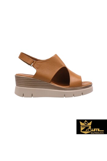 Zaim Kundura Women's Camel Genuine Leather Sandals 505323740-1