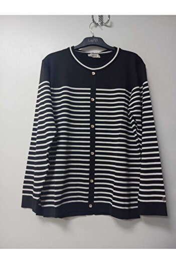 Armine TREND New Season Hakim Collar Striped Button Detailed Knitwear Blouse